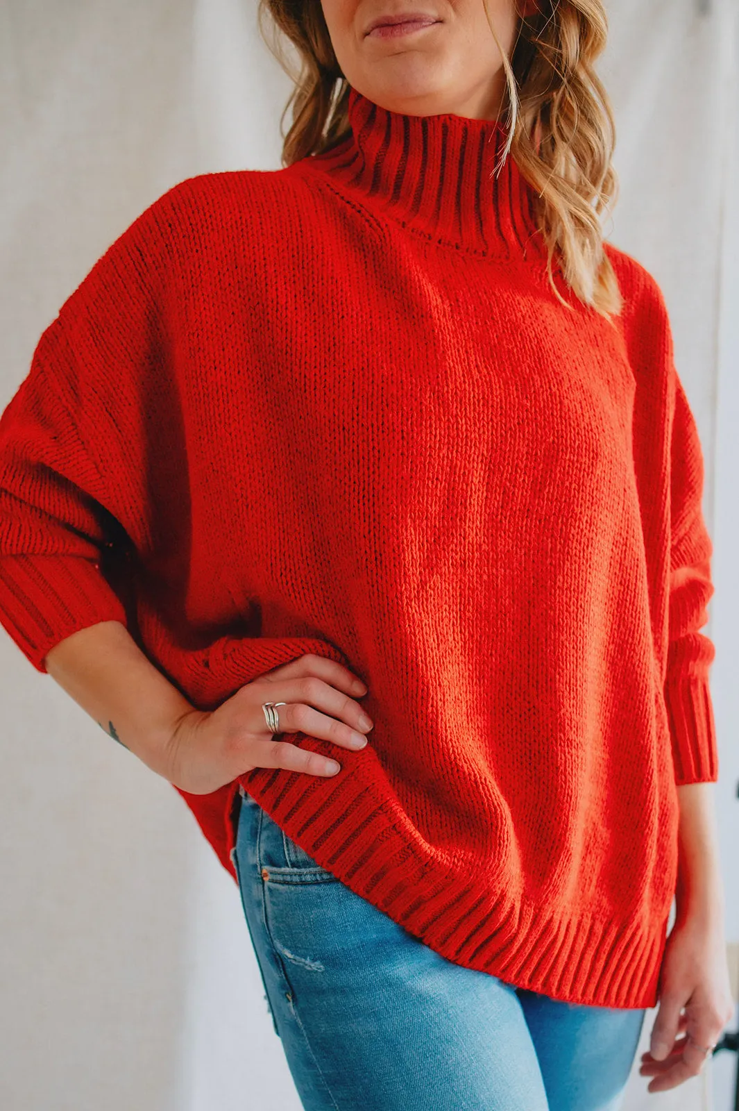 The Margot Sweater by Charli London - Apple Red