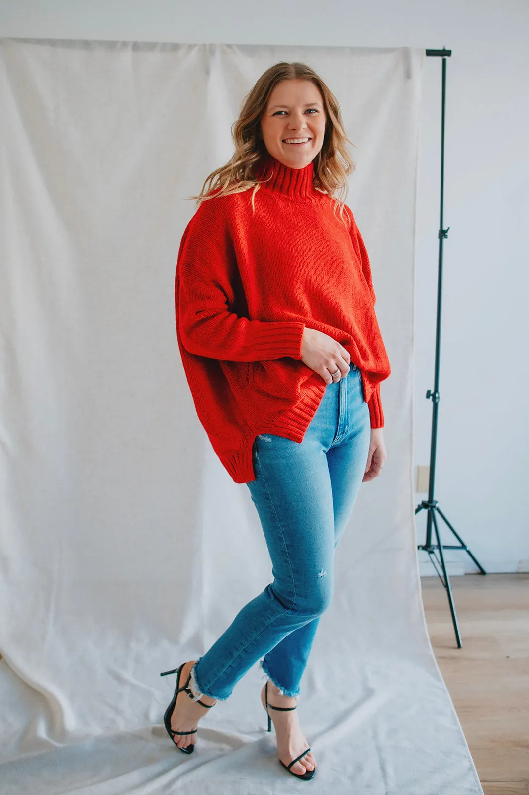 The Margot Sweater by Charli London - Apple Red