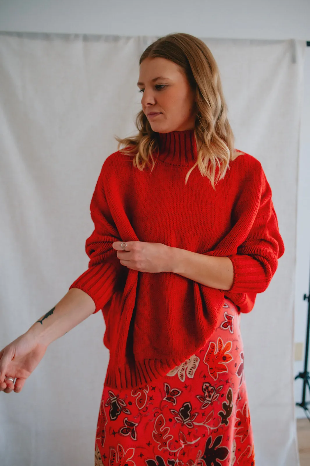 The Margot Sweater by Charli London - Apple Red