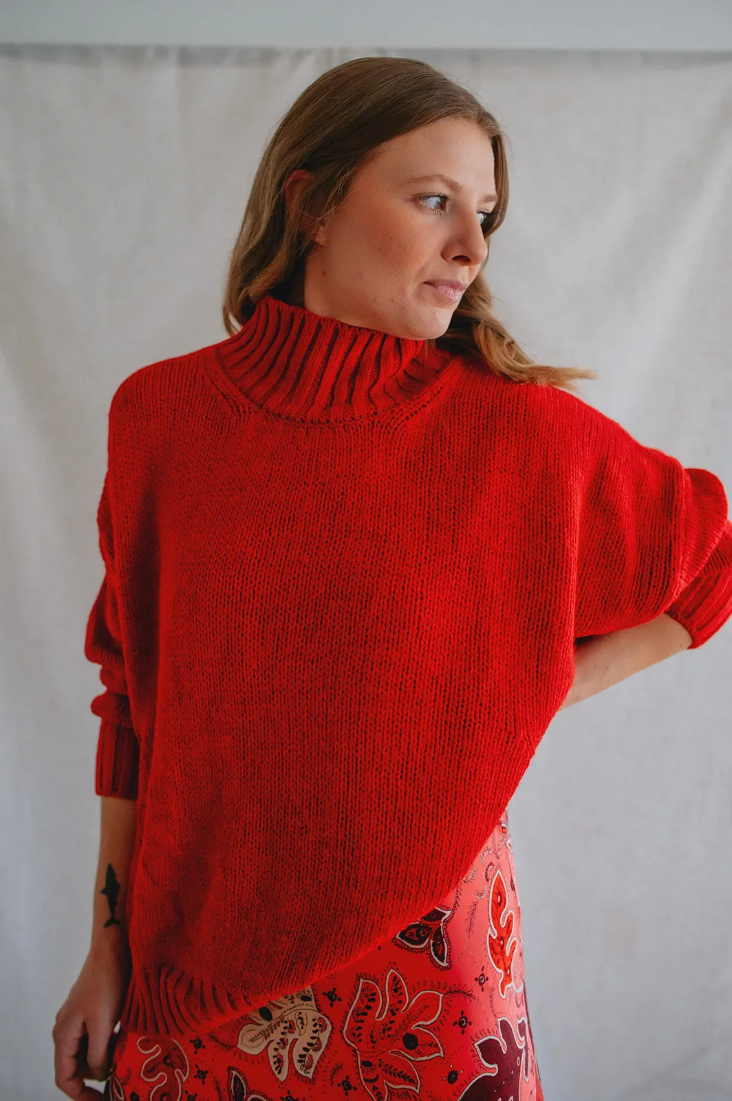 The Margot Sweater by Charli London - Apple Red