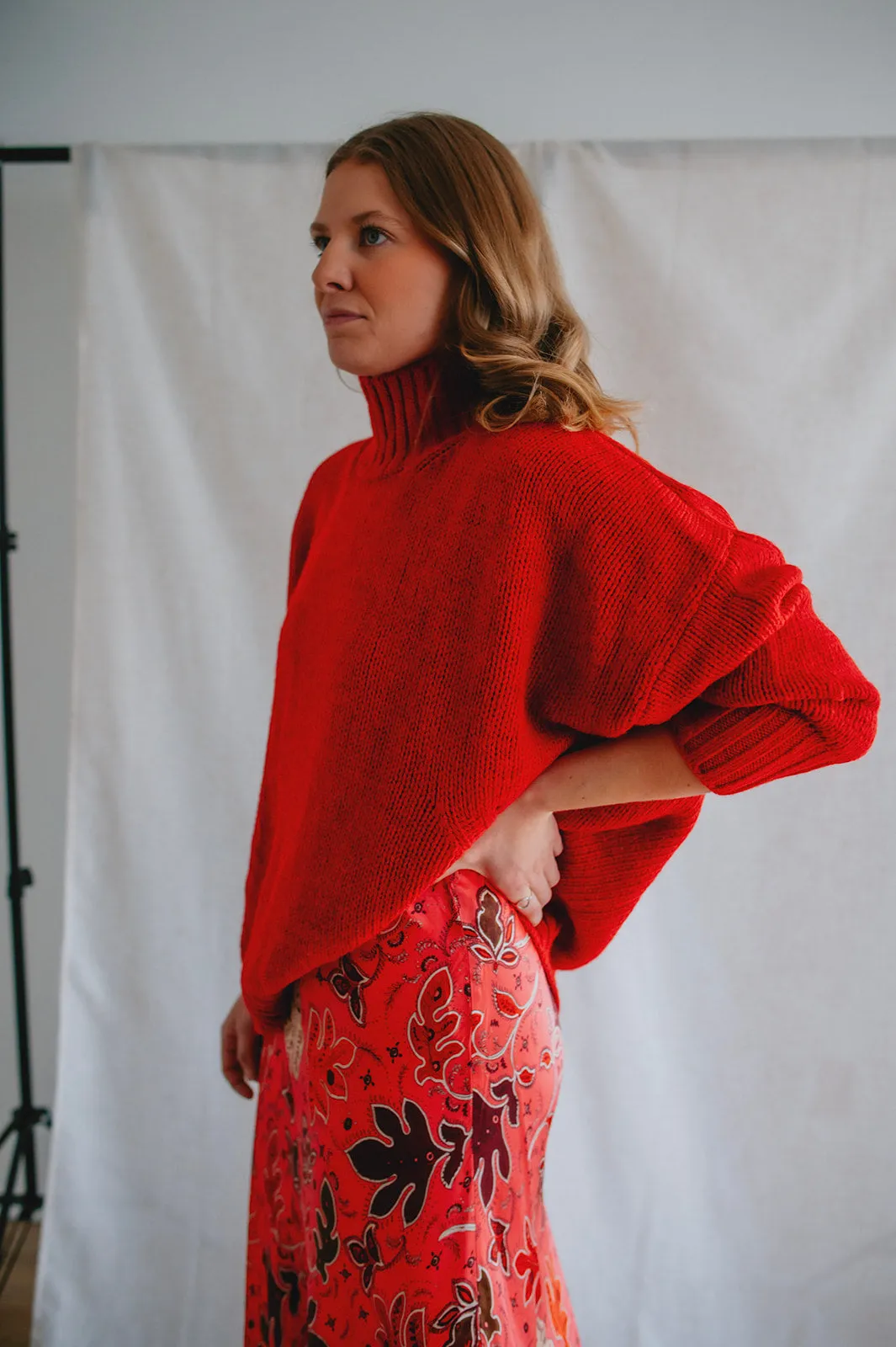 The Margot Sweater by Charli London - Apple Red