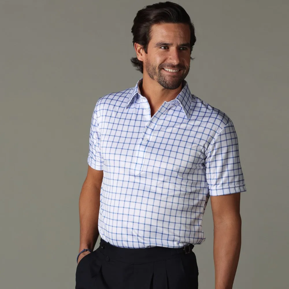 The Original Dress Collar Polo™ Blue Grid Check