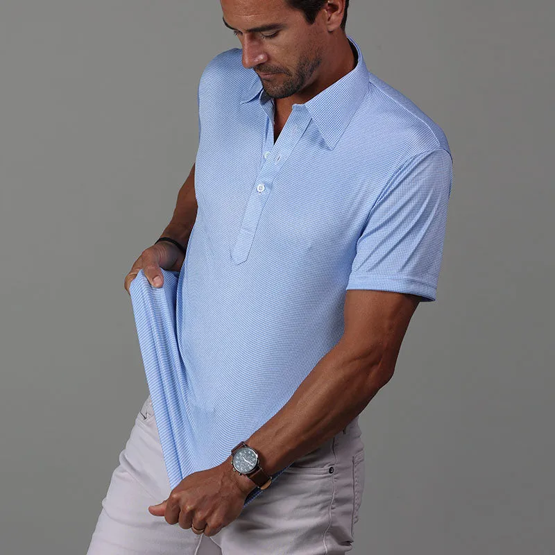 The Original Dress Collar Polo™ Blue Houndstooth