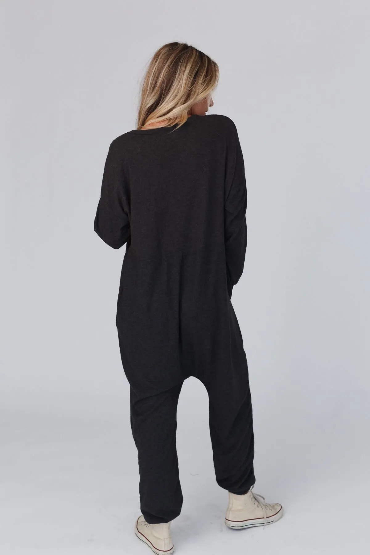 The Perfect Long Sleeve Harem Jumpsuit - Dark Gray