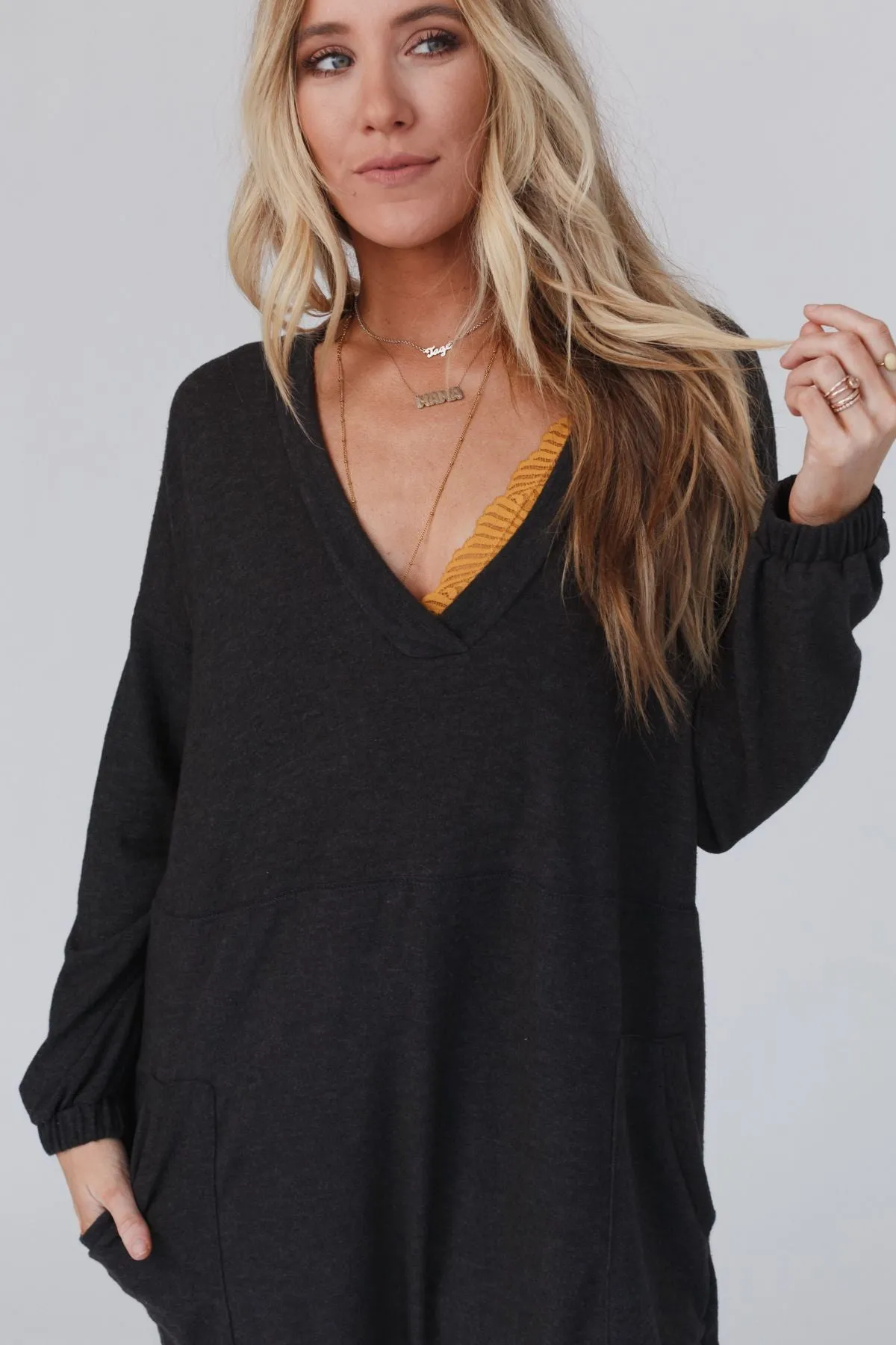 The Perfect Long Sleeve Harem Jumpsuit - Dark Gray