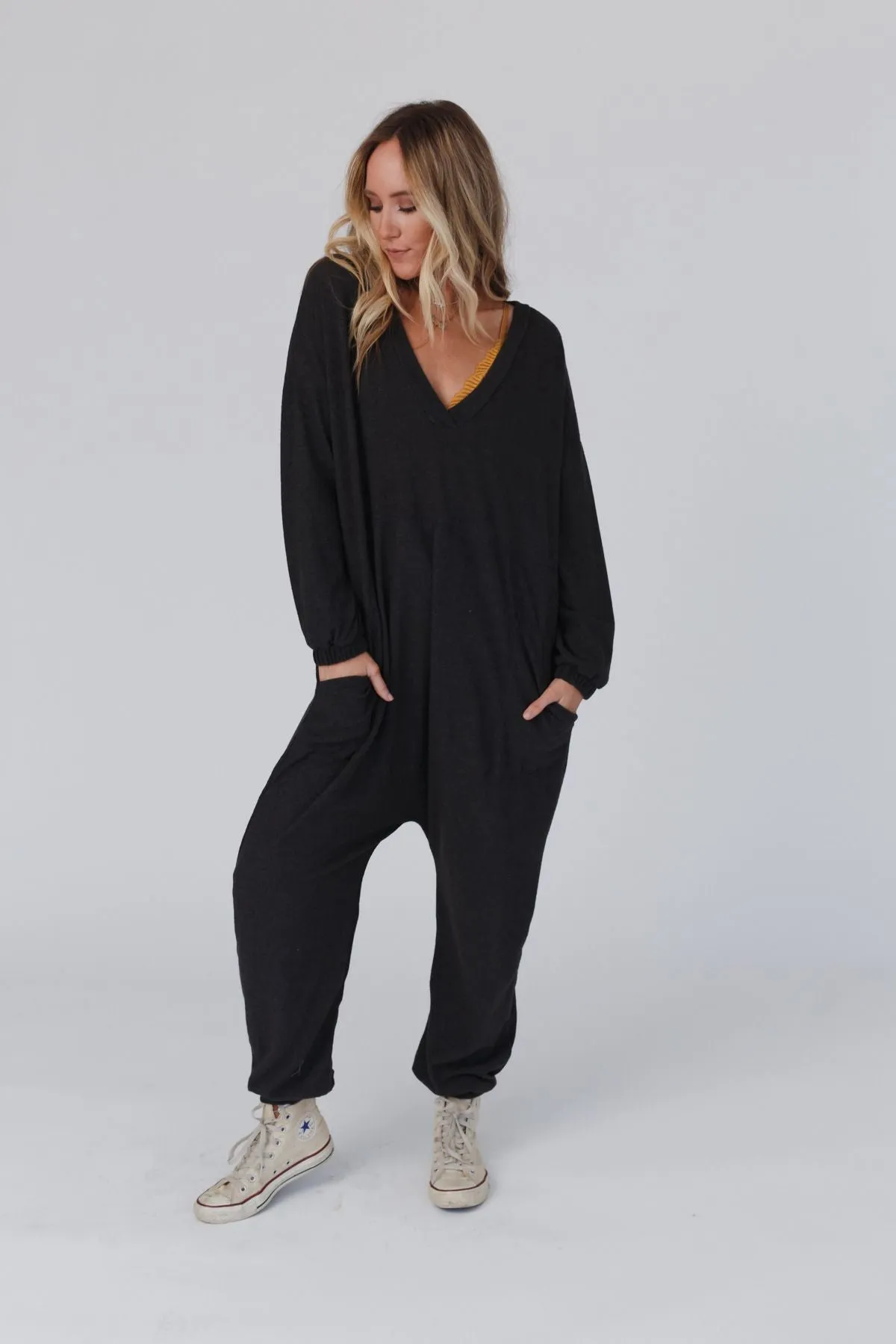 The Perfect Long Sleeve Harem Jumpsuit - Dark Gray