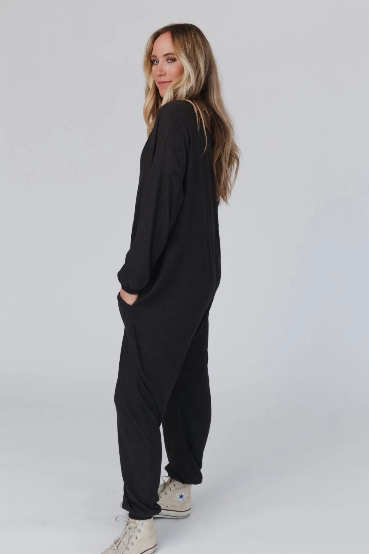 The Perfect Long Sleeve Harem Jumpsuit - Dark Gray