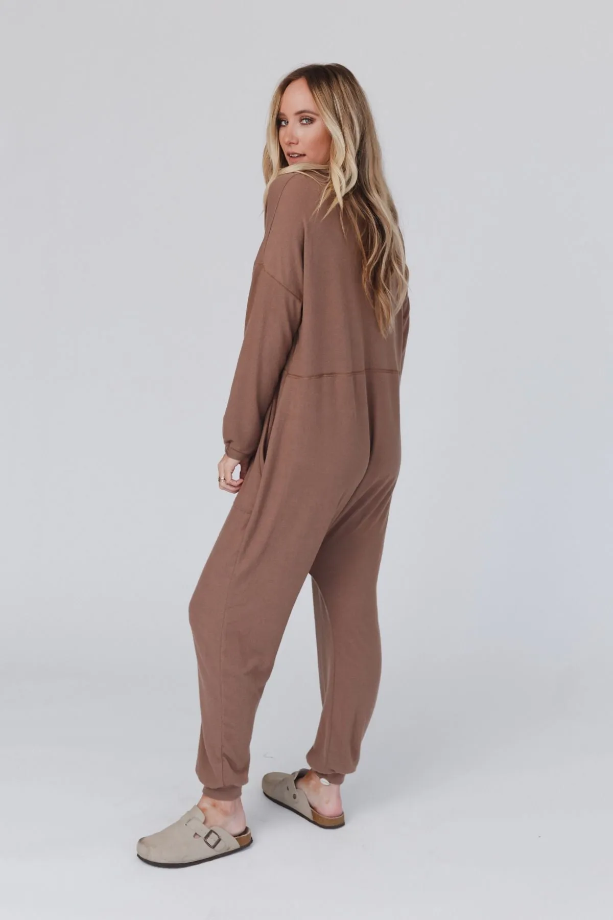 The Perfect Long Sleeve Harem Jumpsuit - Mushroom