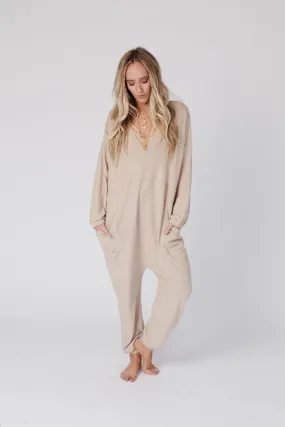 The Perfect Long Sleeve Harem Jumpsuit - Oatmeal