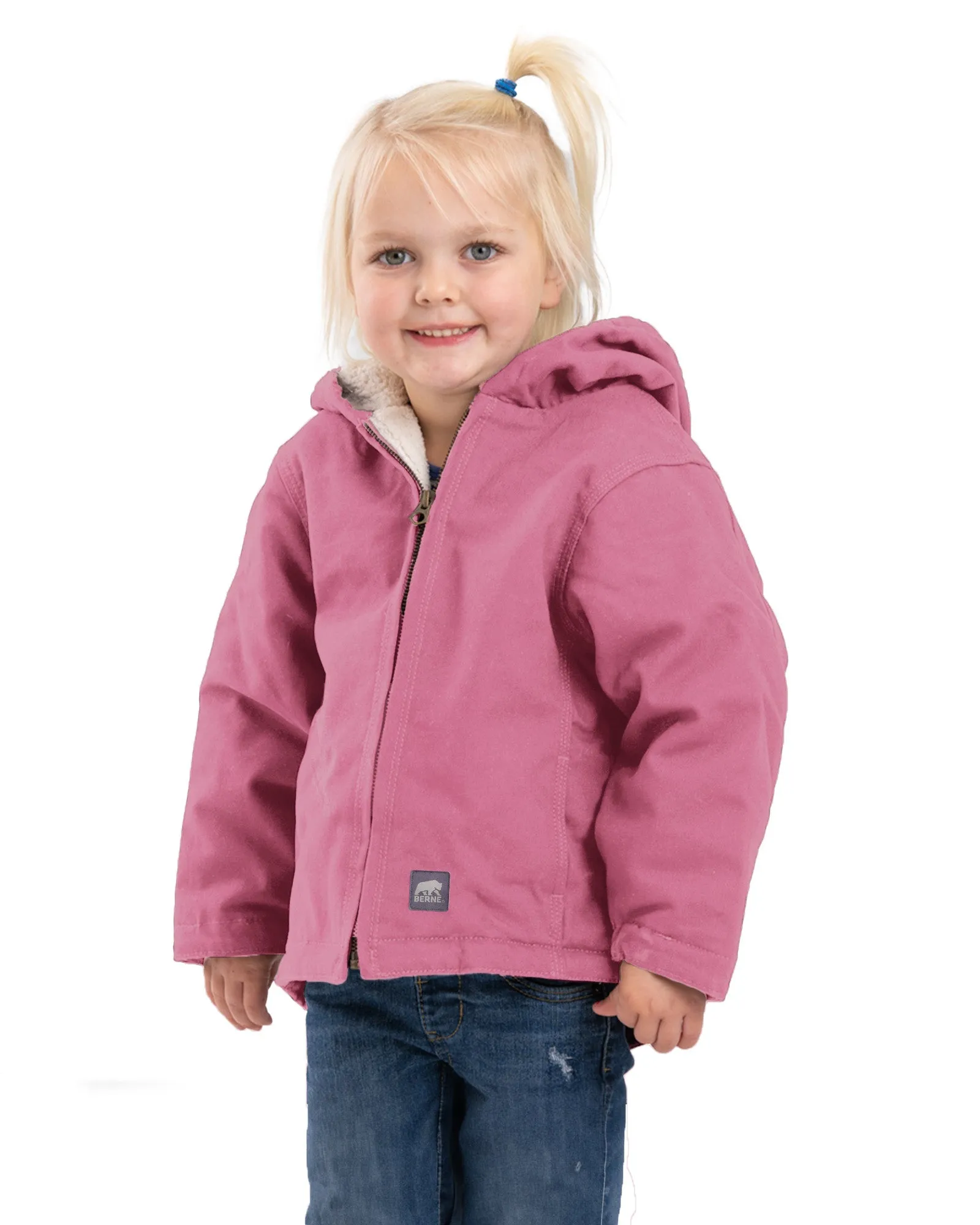 Toddler Girls' Sherpa-Lined Softstone Hooded Coat