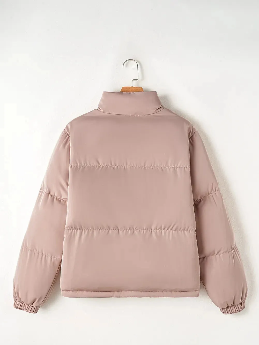 Turtleneck Zip Up Long Sleeve Winter Coat