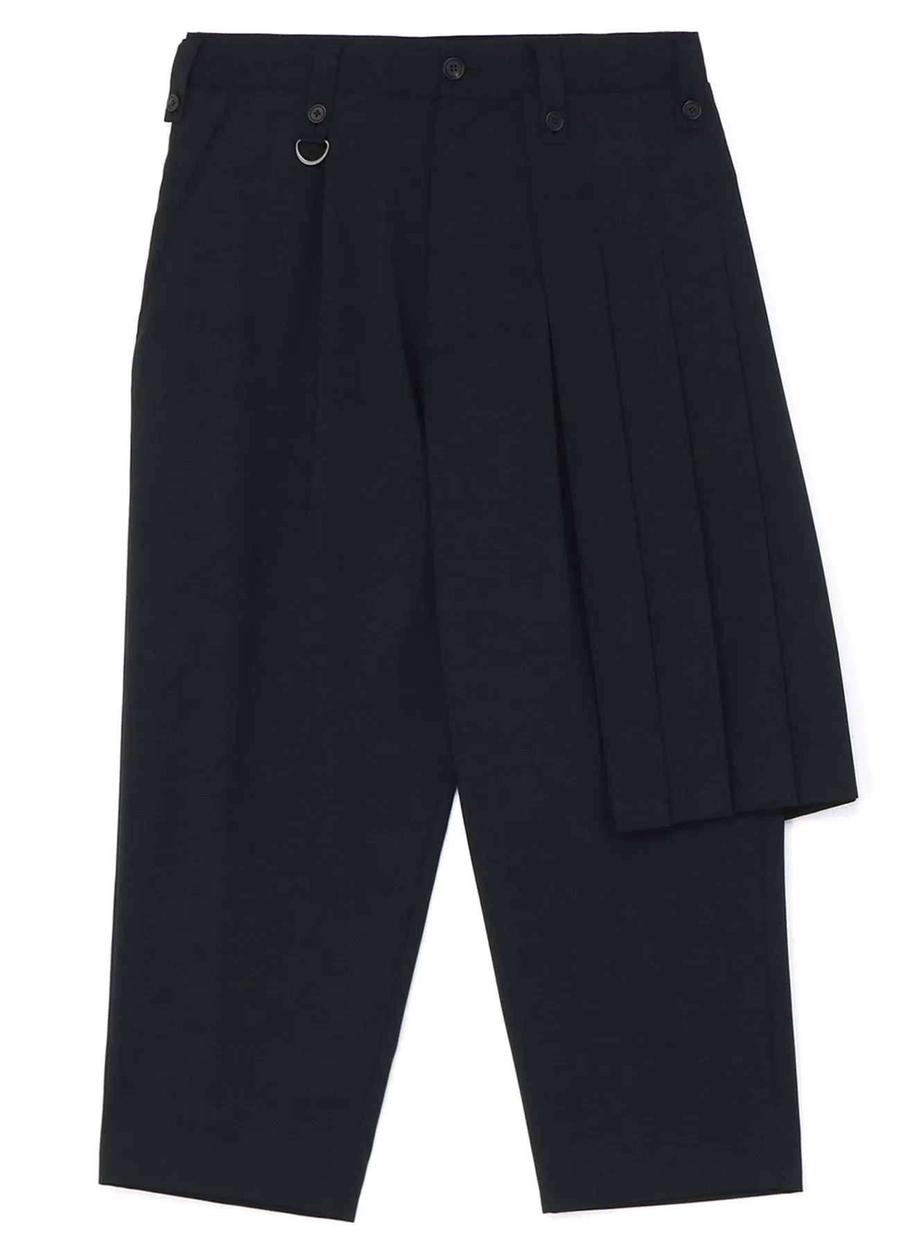 T/W GABARDINE LEFT SIDE PLEAT PANTS