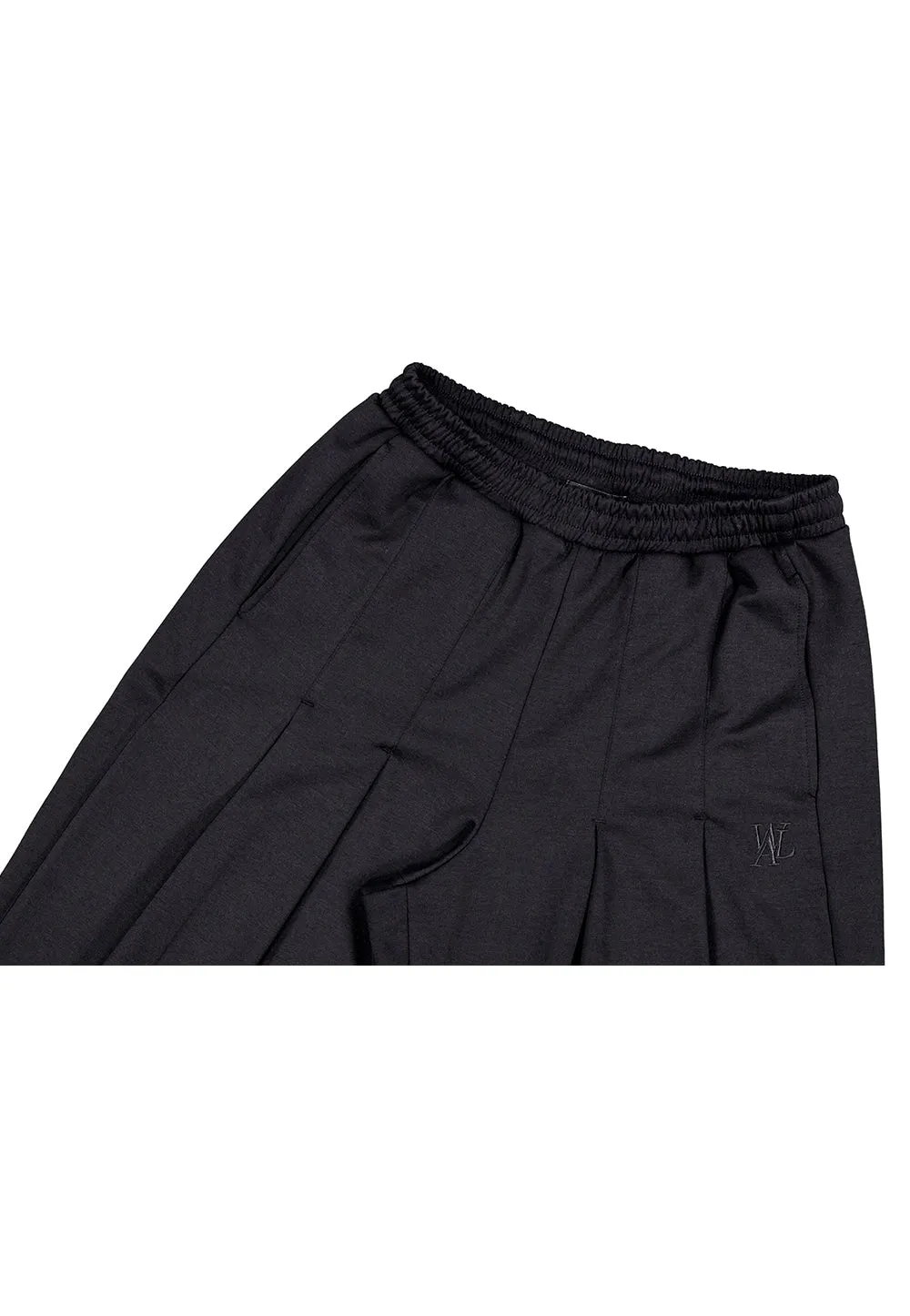 Two tuck wide fit sweat pants black