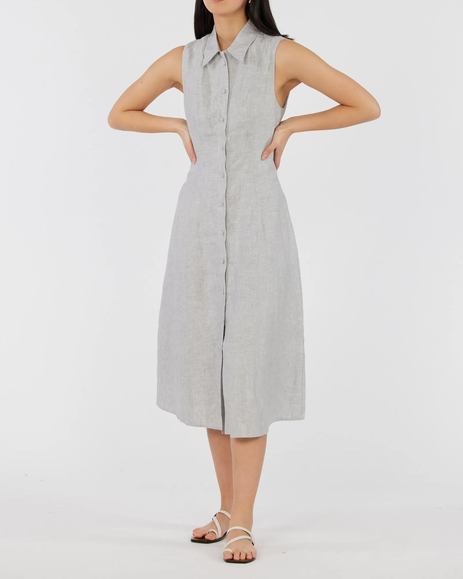 Vento Linen Dress - Cloud