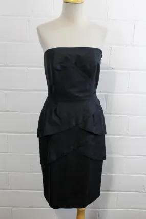 Vintage 1980s Guy Laroche Black Silk Skirt Set, Small