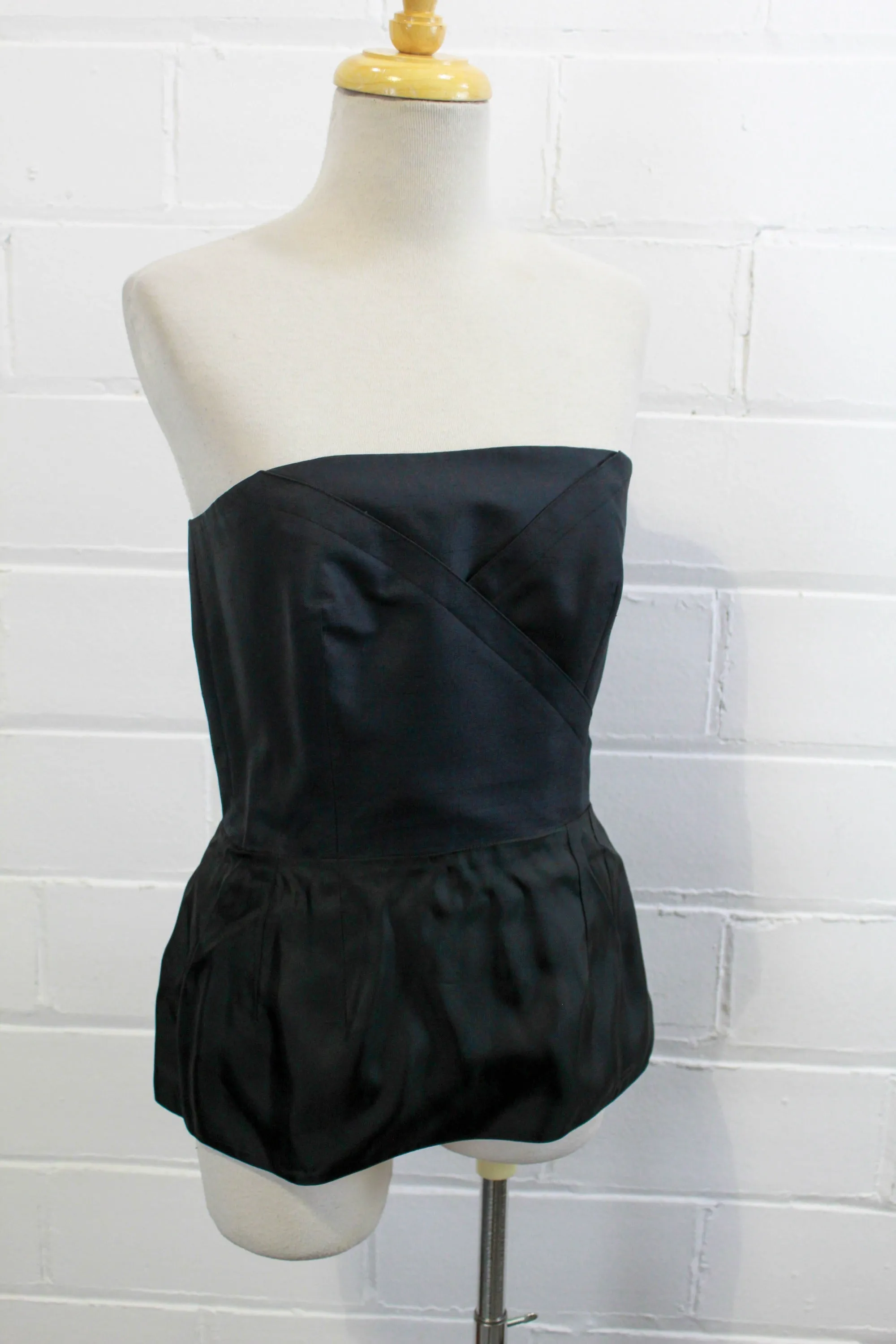 Vintage 1980s Guy Laroche Black Silk Skirt Set, Small