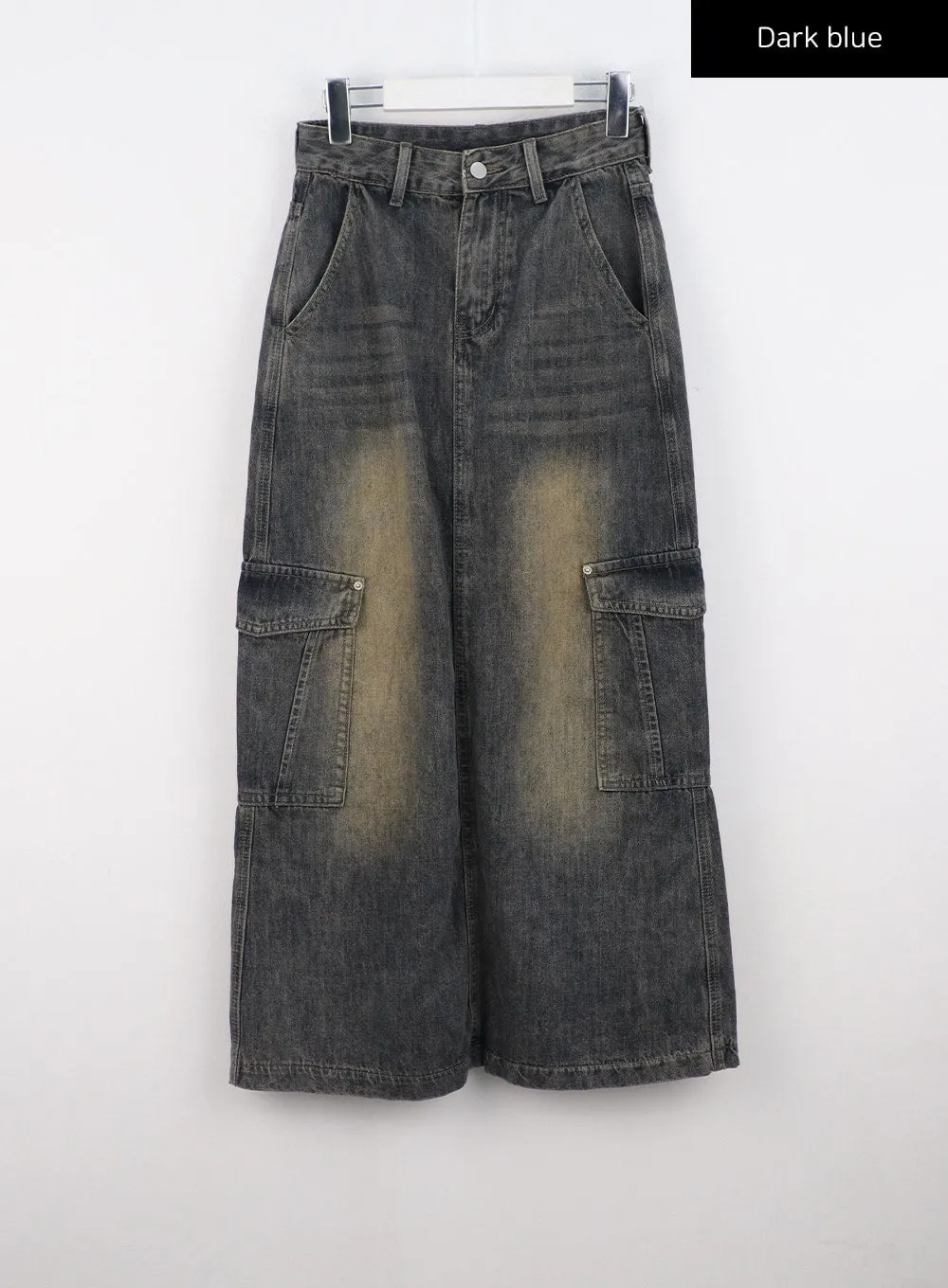 Vintage Wash Maxi Denim Skirt CS325