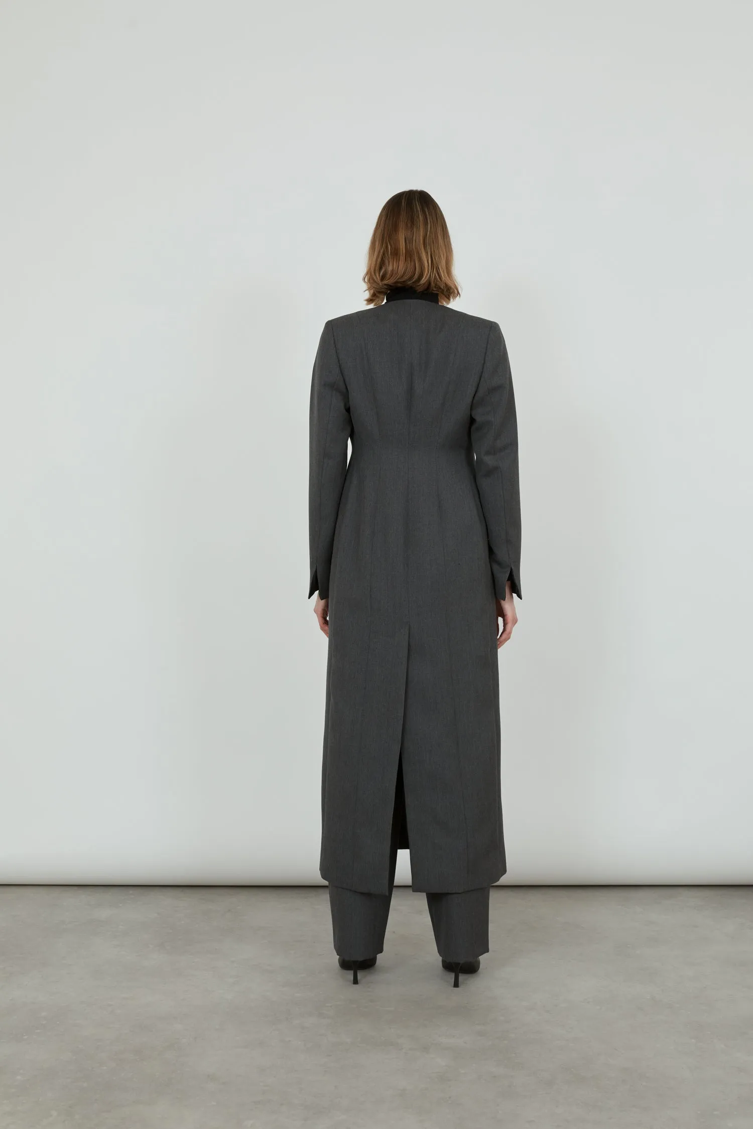 Virginia blazerdress | Dark grey - Virgin wool