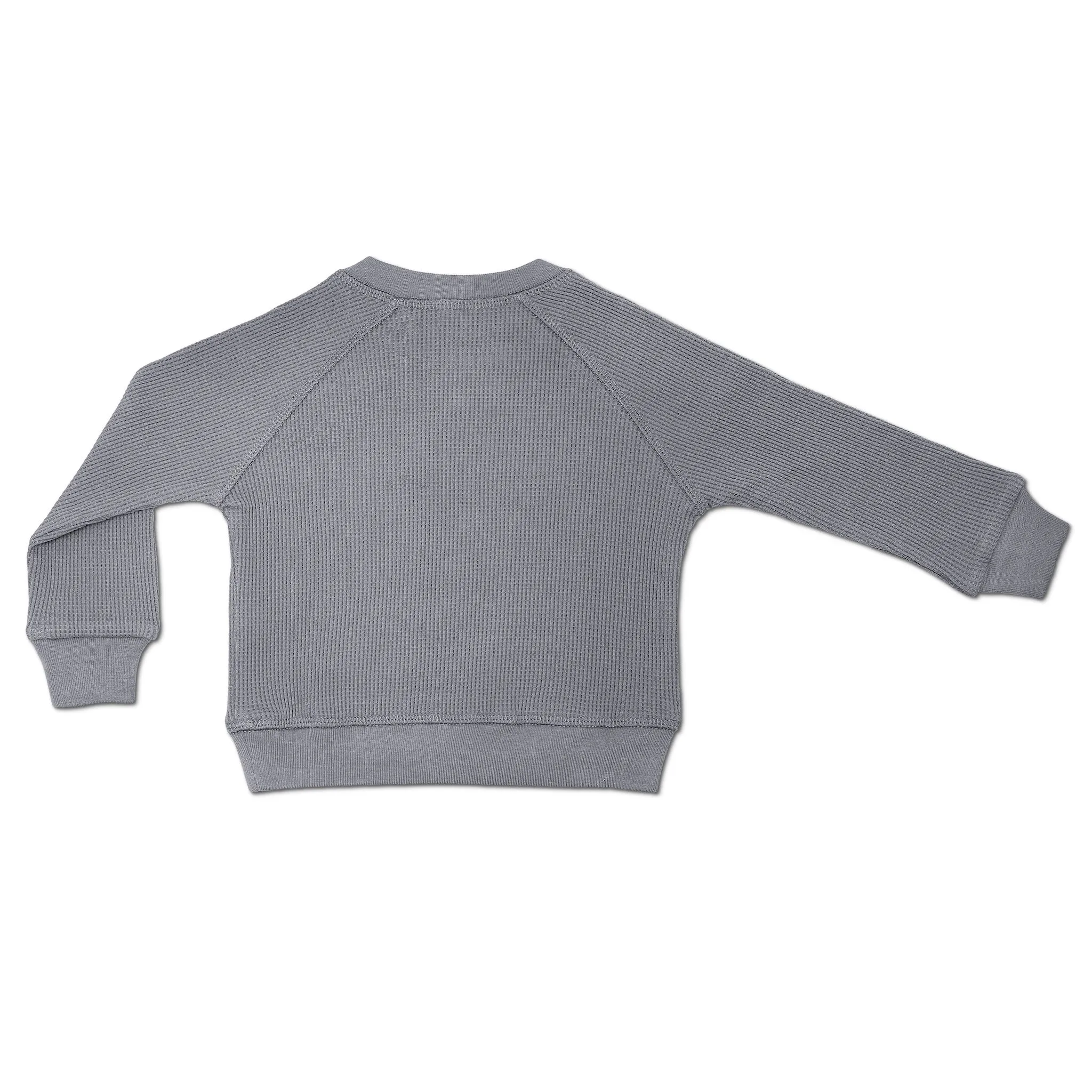 Waffle Crew Neck Sweatshirt - Smoke