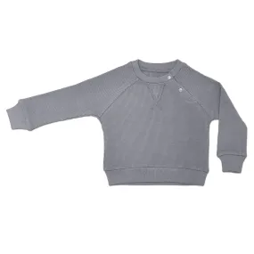 Waffle Crew Neck Sweatshirt - Smoke