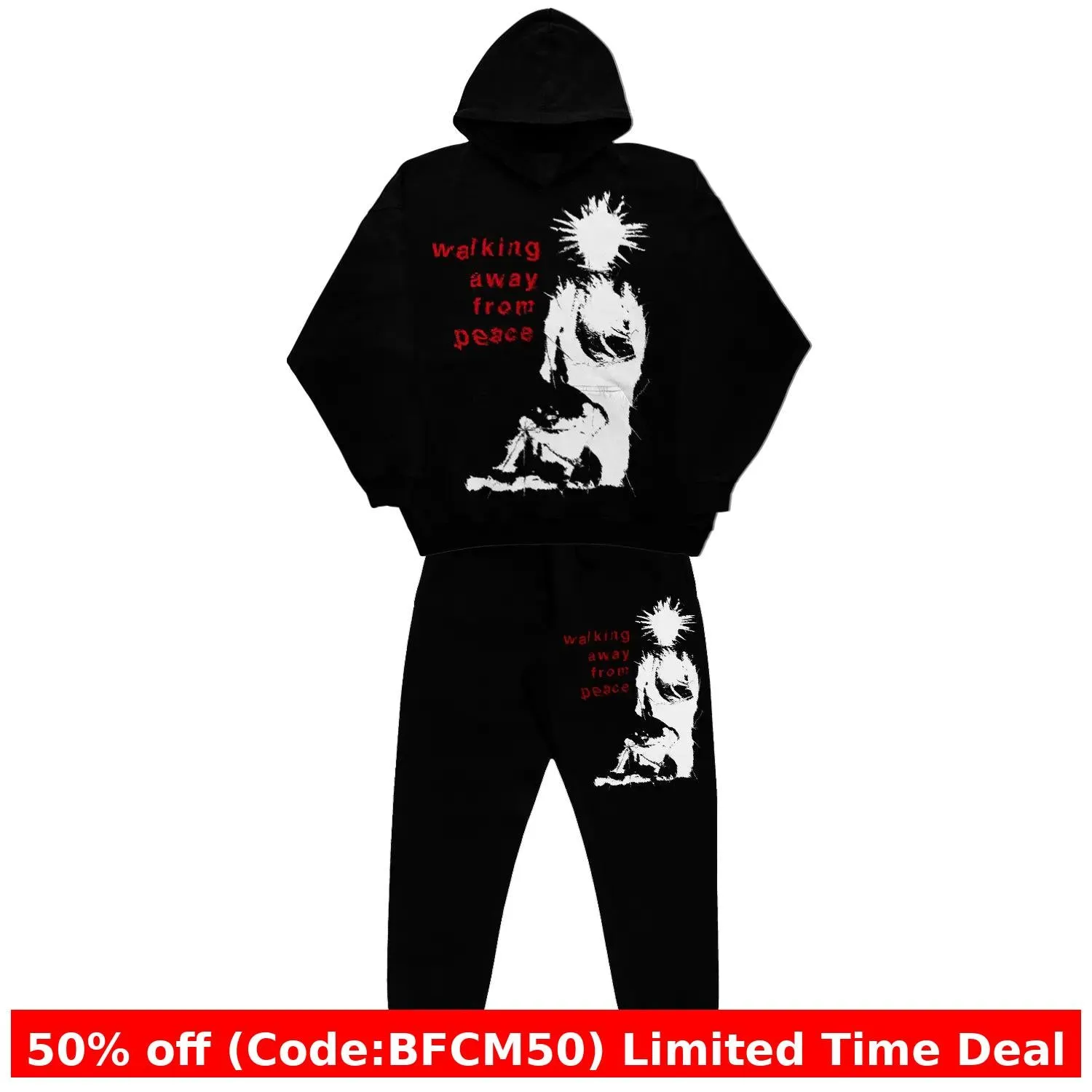 Wenkouban winter outfits  Black Friday thanksgiving winter outfits men Sweater Sweatpants Printed Pattern Long Sleeve Pullover Hoodie Suit Vintage Coat Street