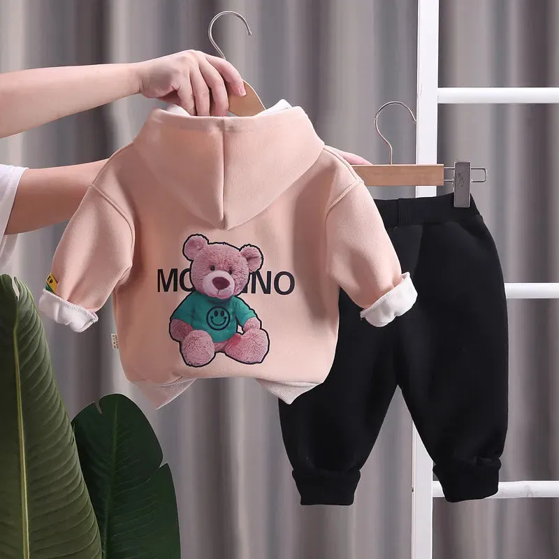 Winter Baby Girls Clothing Set Children Boys Thick Warm Hoodies Pants 2Pcs/Set Toddler Casual Costume Kids Tracksuits