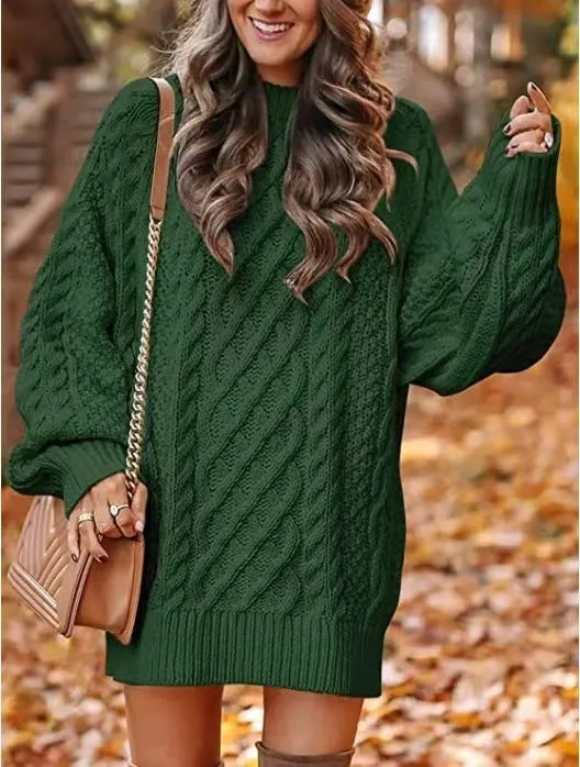 Wjczt fall trends 2024 outfits 2024 Knitwear Women's Long Sleeve Loose Half Turtleneck Collar Thick Needle Pullover plus Size Solid Color Sweater Coat Autumn and Winter